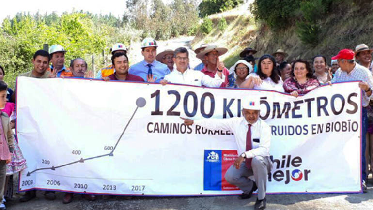 Santa Juana fue sede para celebrar las mejoras de caminos rurales a nivel Regional